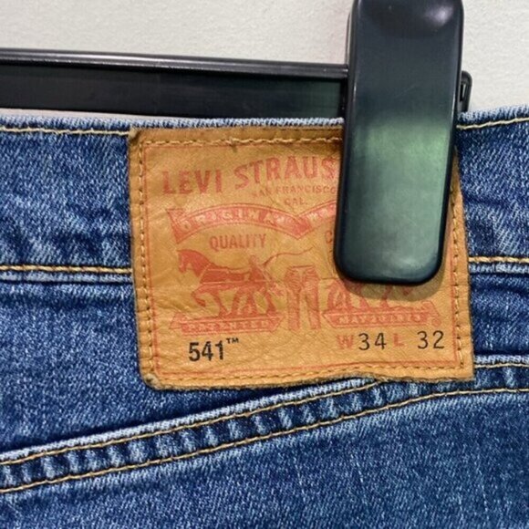 Levi's Straight Leg Blue Jeans Size 34 - Picture 11 of 15